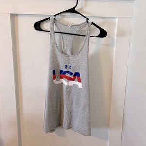 Gray Under Armour USA Tank